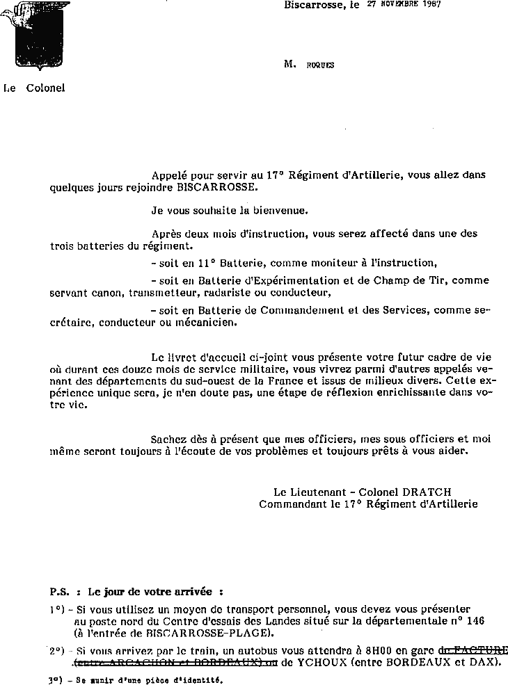 lettre d'incorporation