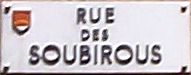 plaque rue des soubirous