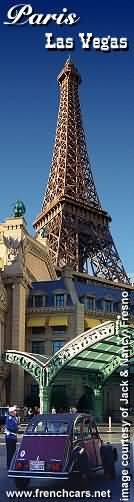 2CV facing the Eiffel tower of Paris, Las Vegas