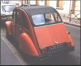 orange 2CV, rear