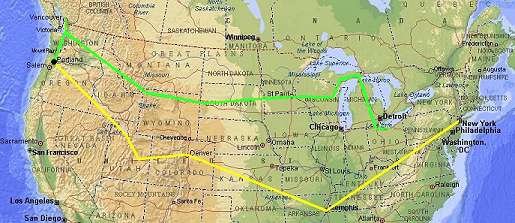 Route de Cleveland  Portland